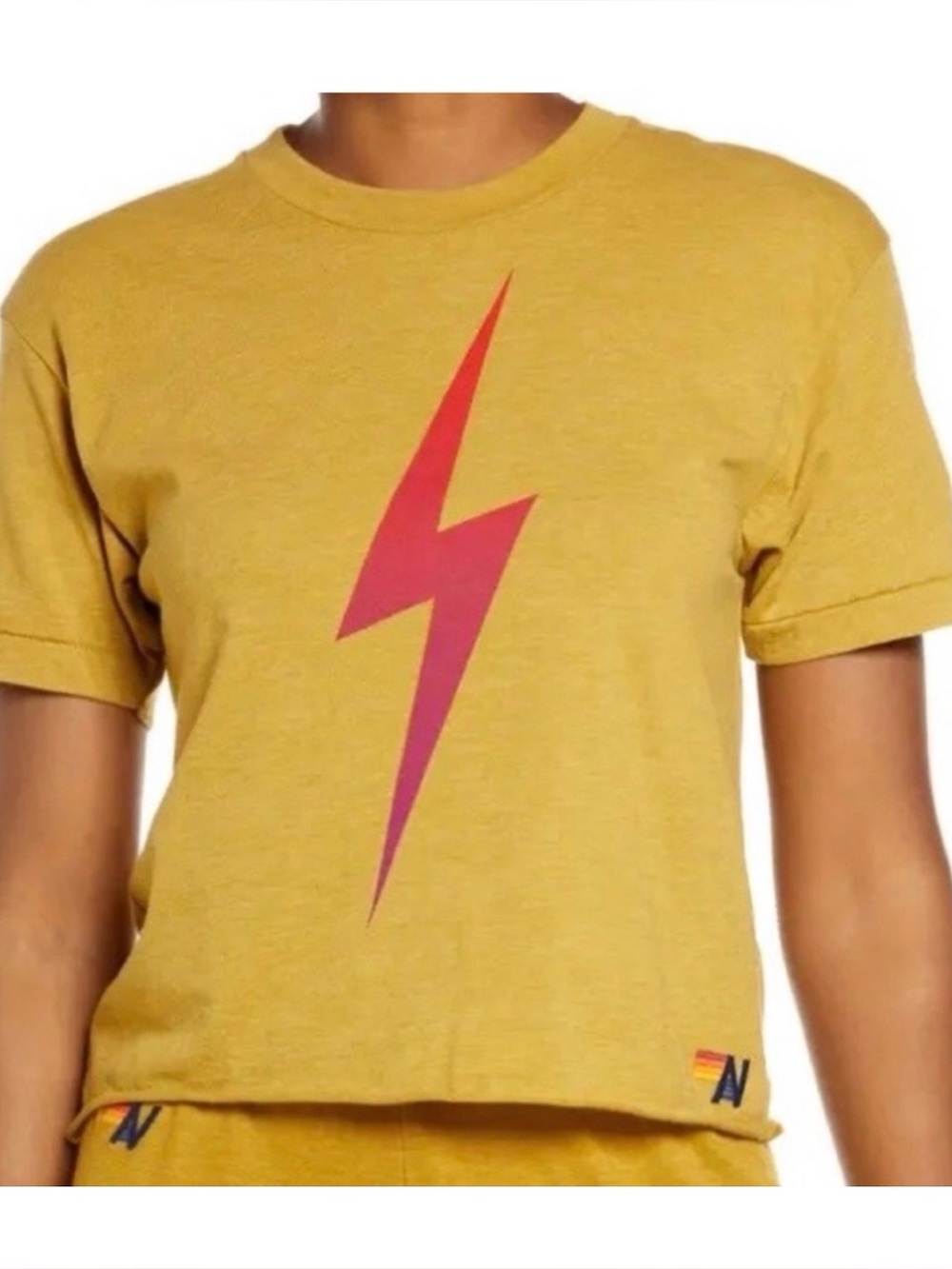 AN Mustard Yellow Lightning Graphic Tee